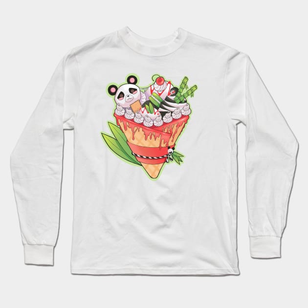 Panda Bear Crepe Long Sleeve T-Shirt by Sugarnspice